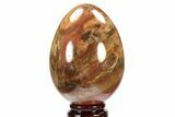 Colorful, Polished Petrified Wood Egg - Triassic #133929-1